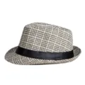 Cappello fedora in paglia traspirante con nastro nero, classico stile estivo vintage parasole. - Taglia adulto 56-58cm / Modello 6 / Caffè