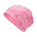 Pink ribbon 'be Strong' print slouchy beanie hat for breast cancer awareness - Fits 55-60cm Head Circumference / Pink Ribbon Script Style (Style 1-Color 3)
