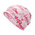 Unisex multifunctional beanie with pink ribbon print for breast cancer awareness - Fits 55-60cm Head Circumference / White Ribbon Tie-dye Inspirational Style (Style 1-Color 4)