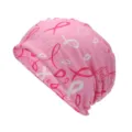 Berretto rosa con stampa fiocco per la sensibilizzazione al cancro al seno - Adatto per circonferenza testa 55-60cm / Stile Nastro Rosa a Doppio Uso (Stile 1-Colore 6)