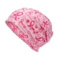 Berretto versatile con nastro rosa awareness e scaldacollo multifunzionale da donna - Adatto per circonferenza testa 55-60cm / Stile Rosa Tema Consapevolezza (Stile 1-Colore 7)