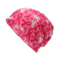 Berretto rosa con stampa nastro per la sensibilizzazione al cancro al seno per uomo e donna - Adatto per circonferenza testa 55-60cm / Stile Nastro Intrecciato Rosa e Bianco (Stile 1-Colore 8)
