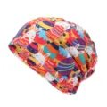 Berretto a turbante colorato con stampa coniglietto e uova di Pasqua per primavera autunno - Adatto per circonferenza testa 55-60cm / Stile Coniglietto e Uova di Pasqua Cartoon Colorati (Stile 3-Colore 3)