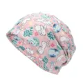 Berretto a fascia rosa con stampa di coniglietti bianchi e uova di Pasqua - Adatto per circonferenza testa 55-60cm / Stampa di Coniglietto e Uovo di Pasqua (Stile 3-Colore 4) / Rosa chiaro