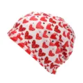 Elegante berretto a turbante con stampa a cuori rossi per uomo e donna, bianco - Adatto per circonferenza testa 55-60cm / Stile Stampa Cuore Rosso (Stile 5-Colore 5) / Bianco