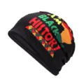 Elegante berretto unisex nero con vivace stampa grafica 'I AM BLACK HISTORY' colorata - Adatto per circonferenza testa 55-60cm / Stile Stampa Culturale I AM BLACK HISTORY (Stile 6-Colore 1) / Nero