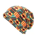 Berretto e scaldacollo colorati con stampa geometrica tribale africana per uomo e donna - Adatto per circonferenza testa 55-60cm / Stile Stampa Geometrica Tribale (Stile 6-Colore 5) / Multicolore