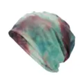 Berretto a turbante unisex alla moda con stampa tie-dye nei toni verde acqua e bordeaux - Adatto per circonferenza testa 55-60cm / Stile Stampa Tie-dye (Stile 7-Colore 1) / Tie Dye Multi