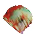 Berretto e scaldacollo unisex multifunzionale con motivo tie-dye rosso e verde. - Adatto per circonferenza testa 55-60cm / Stile Tie-Dye Mix Verde Arancio Viola (Stile 8-Tie-Dye Verde Arancio)