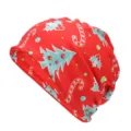 Berretto rosso natalizio morbido e scaldacollo multiuso per uomo e donna inverno - Adatto per circonferenza testa 55-60cm / Stile con Stampa Natalizia Rossa (Stile 9-Colore 4)
