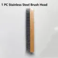 Replacement stainless steel wire brush head with wooden base for pizza oven - Steel Wire Brush Head / 1 Piece