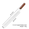 12 inch professional stainless steel offset spatula with wooden handle for cake icing - 12-Inch Offset