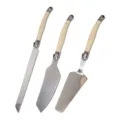 3-piece stainless steel bread knife and cake server set with cream handles - Baking Tool Set / 3-Piece Set (White Box)