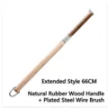 66cm long pizza stone cleaning brush with rubber wood handle and steel wire bristles - Extended Rubber Wood Sprayed Steel Wire Brush