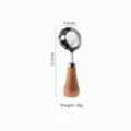 Cuchara redonda de acero inoxidable de alta calidad con mango de madera para niños - Madera Clara Corta / Paquete Individual