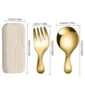 Set de couverts dorés en acier inoxydable pour enfants avec boîte de rangement - Parure de Bijoux Dorée