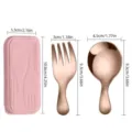 Rose gold portable children's stainless steel spoon and fork set with pink storage case - Rose Gold Set