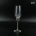 Κομψό κρυστάλλινο ποτήρι σαμπάνιας με στέλεχος γεμάτο διαμάντια για γάμους και πάρτι - Χρυσό Στρας (Σετ των 2)