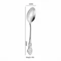 Cuchara estilo corte en acero inoxidable grabado con mango calado, 208mm, peso 49g - Cuchara de Mesa / Plateado