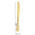 Elegante cuchillo para carne real dorado con detalles de mango en relieve - Cuchillo de Mesa / Dorado