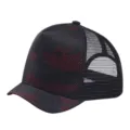 Breathable red and black camouflage mesh trucker hat with short brim for summer - 55-59cm (Adjustable) / Snow Red Camouflage Full Mesh 3cm Brim