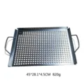 Details roestvrijstalen vierkante grillpan, afmeting 45x28,1x4,5 cm, gewicht 820 g - L / 45x28.1x4.5cm / Staal Kleur
