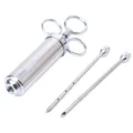 Duurzame RVS vleesinjector met twee professionele marineernaalden voor heerlijke BBQ - BBQ Kruidenspuit