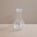 Vue détaillée d'un vase en verre transparent montrant son col étroit et sa base - 1 Pièce