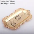 Eleganter europäischer goldener rechteckiger Dekoteller für Snacks und Schmuck - Eisen Vergoldet Stil (3169G) / Außendurchmesser 20.5x12.3cm / Vergoldung