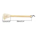 BBQ oil brush detail showing 29cm wooden handle and 11cm cotton string brush head - Style A Wood Handle BBQ Brush