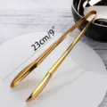Pince de cuisine premium en acier inoxydable doré pour steak et BBQ, mesure de 23 cm - Or