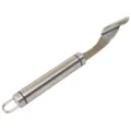 Stainless steel pepper corer seeder tool with serrated curved blade and hanging loop - All-Stainless Steel Style