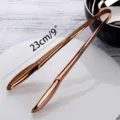 Pince alimentaire robuste de 23 cm en acier inoxydable or rose pour cuisine et BBQ - Or rose
