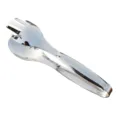 Professional stainless steel salad and food serving tongs with silver mirror finish - Spoon and Fork Combo Style / Silver