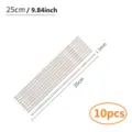 Set mit 10 Stück 25cm flachen Grillspießen aus Edelstahl für Outdoor-Grillen und Kebabs - Flacher Spiralgriff (BQ0807) / 25cm (10 Stück)