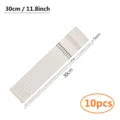 Set mit 10 Edelstahl 30cm Grillspießen für Outdoor-Grillen und Fleisch-Schaschlik - Flacher Spiralgriff (BQ0061) / 30cm (10 Stück)