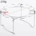 30cm stainless steel circular chicken leg rack grill for outdoor barbecue hanging skewers - Multi-Slot Round Foldable Grill / 30x30x4cm (270g)