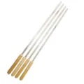 4er-Set professionelle Grillspieße aus Edelstahl mit hochwertigen Eichenholzgriffen zum Grillen - 1 Stück (600x10x2mm)