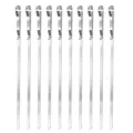 Juego profesional de 10 brochetas de barbacoa de acero inoxidable con mango ondulado - Brocheta Patrón de Ondas / 1 Pieza (0.8cm x 41cm)