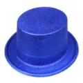 Cilindro blu glitterato per costumi da mago e spettacoli jazz festivi sul palcoscenico - Blu zaffiro