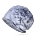 Fashionable grey tie-dye slouchy beanie hat with rolled edge for men and women - 57-63cm Circumference / Tie-dye-Gray
