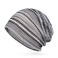 Berretto in rete a righe leggero con maglia a doppio strato traspirante per l'estate. - Nero, grigio, beige