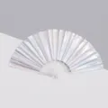 33cm holographic PVC Kung Fu fan with transparent plastic frame for music festivals - Silver