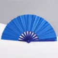 Ventaglio pieghevole blu glitterato da 26 cm con stecche in plastica per matrimoni - Blu Zaffiro