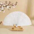 Abanico plegable español blanco de madera para regalo - Blanco