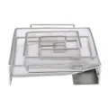 Detailed macro view of the square stainless steel mesh maze cold smoke generator for BBQ - Square Smoker Box