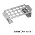 Silver stainless steel 18-hole barbecue chili rack for professional outdoor BBQ grilling - 18-Hole Silver Pepper Grill Rack / 18-Hole