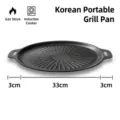 Poêle à griller ronde antiadhésive en pierre Maifan 33cm pour gaz et induction - 33CM (Version Épaissie)