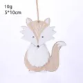 Handcrafted wooden fox Christmas tree ornament with soft white plush fur detail - White Plush Fox