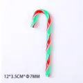 Red, white and green spiral candy cane Christmas decoration, 12x3.5cm plastic prop. - Red Green and White (Flat Strip)